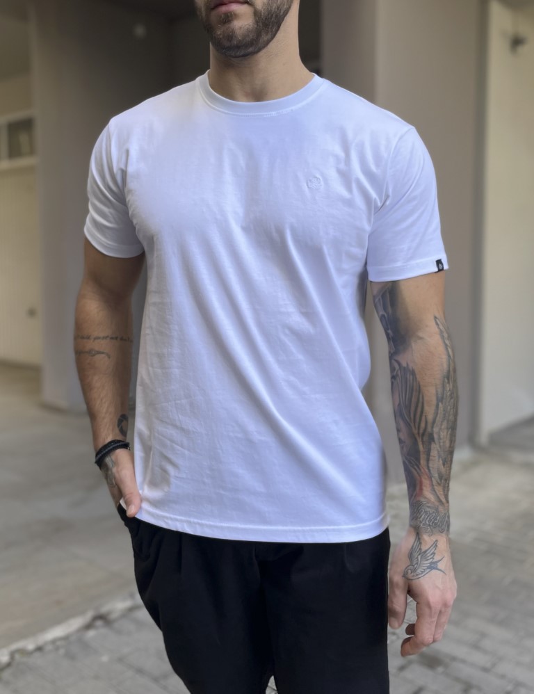 Everbest ανδρικό λευκό Plus Size T-shirt 242800W